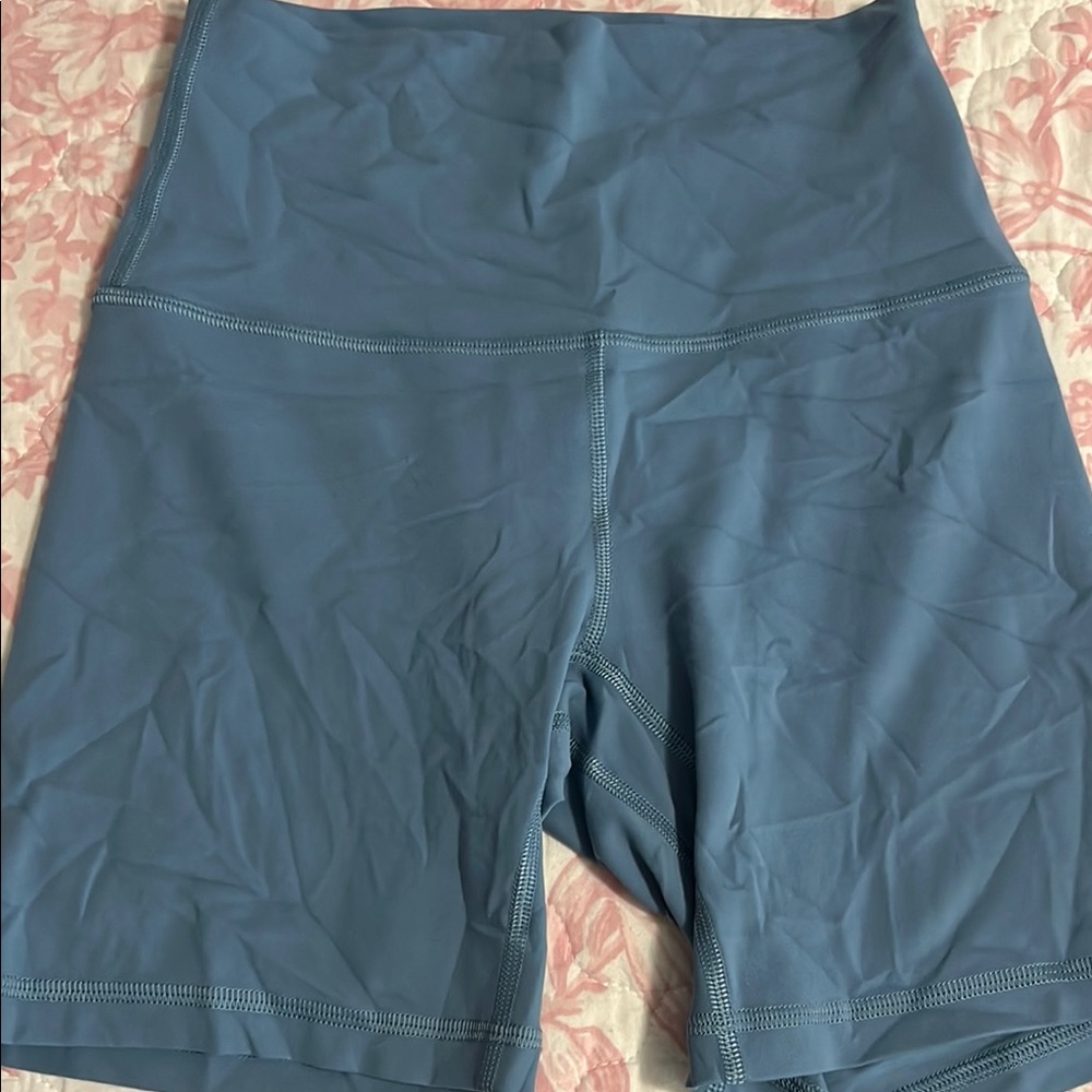 Blue High-Waisted Athletic Shorts